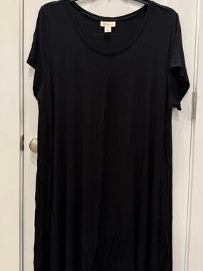 Style & Co. Black Midi T-Shirt Dress